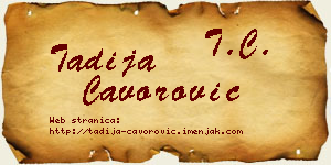 Tadija Čavorović vizit kartica
